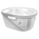 Modern Homes 40L Laundry Basket - White-Size: 23.2" x 15.75" x 17.7" (59 x 40 x 45 cm)