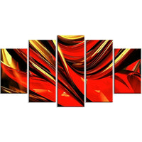 Designart Red Lava Ribbons Canvas Art Print, (PT3031-373)-Print