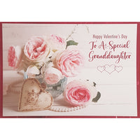 Rosedale Greeting Cards/Envelopes - Happy Valentine's Day Granddaughter - 5-1/2" x 8" - 12 Pack-Printed on premium uncoated card stock