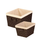 Honey Can Do 2 Piece Woven Basket Set, Espresso-Dimensions: 13"L x 15"W x 10"H