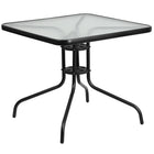 Flash Furniture 31.5" Square Tempered Glass Metal Table-Top Size: 31.5" Square
