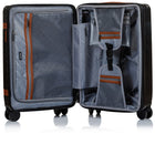 Champs Vintage Air 3-Piece Hardside Luggage Set - Black-Top and Side Grip Handles