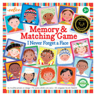 eeBoo I Never Forget a Face Memory and Matching Game-Product benefit: Introduces diversity, gaining positive familiarity with people from other countries and cultures, celebrating difference while developing patience and memory skills