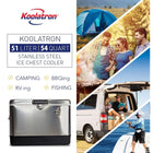 Koolatron Stainless Steel Ice Chest Cooler with Bottle Opener - 51 L-Classic ice chest design