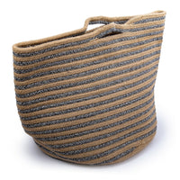 Truu Design Cotton Rope Basket with Handles, 14.75 x 17 inches, Grey-Measurement: the storage basket measures 17.75"L x 14.25"H x 14.74"W in dimensions