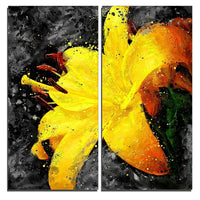 Designart Yellow Lily Floral Canvas Art Print, (PT3444-40-40-2P)-Print