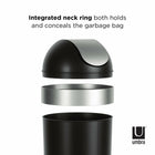 Umbra Venti Trash Can with Swing Top Lid - Black/Nickel - 16-Gallon (62 L) Capacity-Capacity of 62L