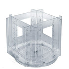 Azar Displays 8.38" x 6" Bi-Fold 4-Pocket Revolving Modular Crystal Styrene Brochure Holder (252319)-Revolves on 6" clear base