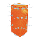 Azar Interlock Peg Tower with Revolving Base and Hooks - 8" x 8" x 20" - Orange-Sold in multiples of: 1