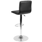 Flash Furniture Contemporary Black Vinyl Adjustable Height Barstool with Horizontal Stitch Back & Chrome Base-Horizontal Embellished Stitching