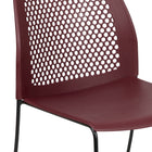 Flash Furniture HERCULES Series Burgundy Stack Chair with Air-Vent Back & Black Powder Coated Sled Base-Perforated Back allows air circulation
