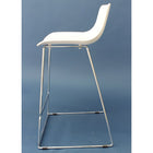 Cathay Importers White Low Back Counter Stool with Chrome Sled Legs, 2 Pack-Sturdy chrome sled legs and footrest