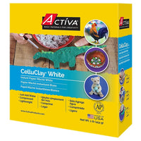 Activa Celluclay Original Papier Mache, 1 lb, White-Made with fine fibers, it's the perfect papier mache for sculptures, volcanoes, masks, bridges and much more!