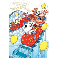 Rosedale 5-1/2" x 8" Juvenile Hope You Have A Very Very Happy Birthday Greeting Cards And Envelopes, 12 Pack (15910)-Printed on premium uncoated card stock