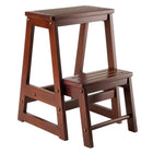 Winsome Double Step Stool, Antique Walnut-Double sturdy step stools for reaching higher places