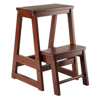 Winsome Double Step Stool, Antique Walnut-Double sturdy step stools for reaching higher places