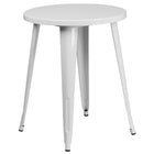 24'' Round White Metal Indoor-Outdoor Table Set with 4 Cafe Chairs [CH-51080TH-4-18CAFE-WH-GG]-White Powder Coat Finish