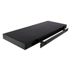 kieragrace Stockholm Aberg Floating Shelf w/ LED Light - Black, 24", Matte Finish-Battery powered: the wooden shelf comes with one light powered by 3 x AA batteries (not included). easy to operate, just touch the center of the light to turn it on, press again to turn it off