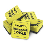 The Pencil Grip Magnetic Whiteboard Eraser, 2" x 2", Yellow, 2 Pack-Magnetic design adheres to surfaces for quick storage and access