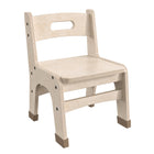 Flash Furniture Bright Beginnings Commercial Grade Wooden Classroom Chairs, 9" Seat Height with Foot Caps - Natural - Set of 2-Greenguard Certified Wood for Low VOC's