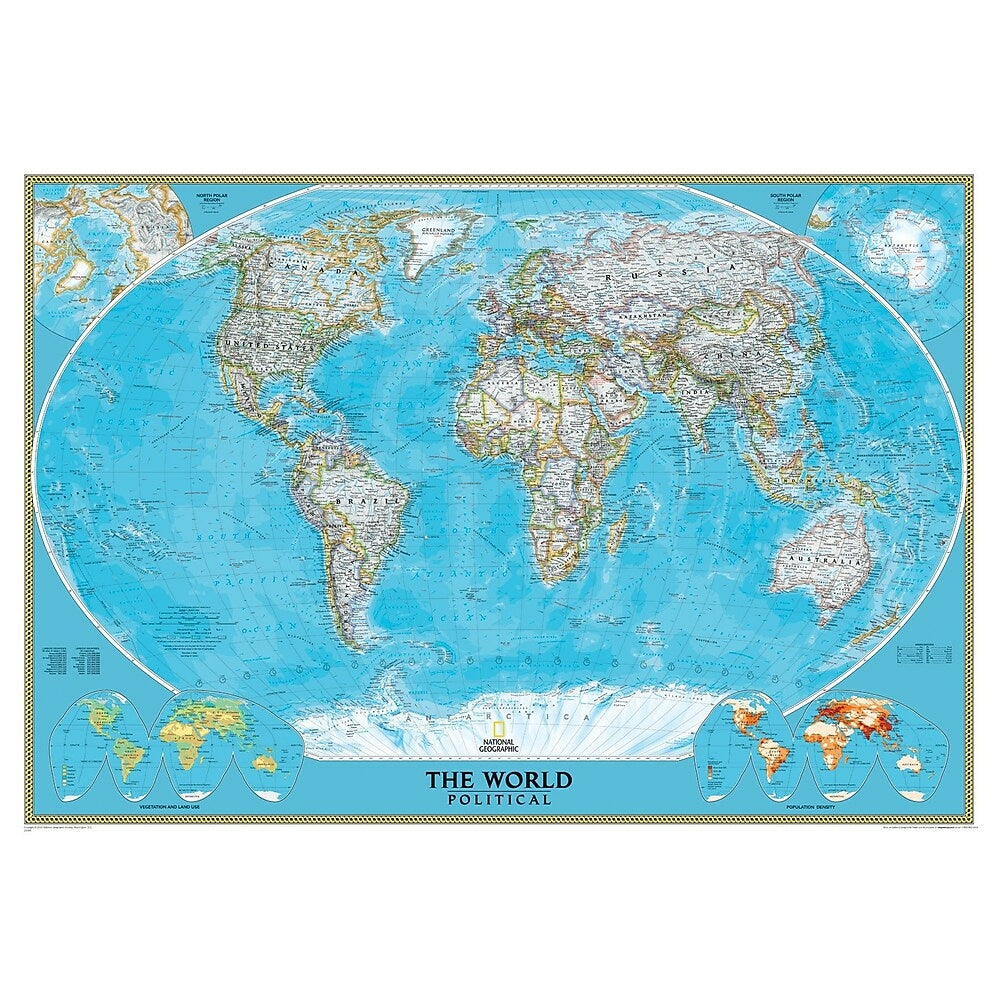 金時　National Geographic サイドウォール4枚 National Geographic Maps World Mural Map | staples.ca