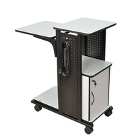 Luxor 40" Mobile Presentation Station, Cabinet-Roll formed shelves with powder coat paint finish