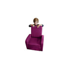 Uncaged Ergonomics STASH Upholstered Folding Kids Chair w/ Built in Storage, Ottoman Conversion, Pink-Comfortable upholstered children’s lounge chair that folds into an ottoman. Easily collapse the back into a sleek cube for playing, sitting, and lounging