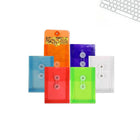 JAM Paper Plastic Envelopes, Button and String Tie Closure, Open End, 4.25 x 6.25, Assorted Colours, 18 Pack (473B1assrtdg)-Made from smooth semi-translucent plastic. Scratch, water, and tear resistant