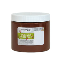 Handy Art Non-toxic Washable Finger Paint, 16 oz., Brown, 6 Pack-Water-based finger paint is ideal for art education