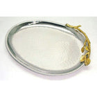 Elegance Gilt Leaf Oval Platter-The oval platter features ample space to hold a good amount of food.