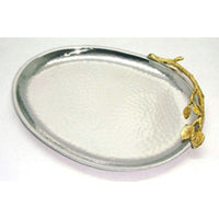 Elegance Gilt Leaf Oval Platter-The oval platter features ample space to hold a good amount of food.