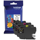 Brother LC3017 Yellow/Cyan/Magenta Ink Cartridges, High Yield, 3/Pack (LC30173PKS)-C/M/Y