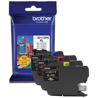 Brother LC3017 Yellow/Cyan/Magenta Ink Cartridges, High Yield, 3/Pack (LC30173PKS)-C/M/Y