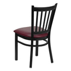Flash Furniture HERCULES Series Black Vertical Back Metal Restaurant Chair - Burgundy Vinyl Seat-Burgundy Vinyl Upholstered Seat