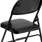 Flash Furniture HERCULES Series Ultra-Premium Triple Braced Black Vinyl Metal Folding Chair with Easy-Carry Handle-Curved Triple Braced Frame