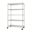 TRINITY EcoStorage 5-Tier Wire Shelving Rack with Wheels, Chrome (TBFZ-0915)-Shelves adjustable in 1" increments