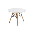 Plata Import Kids Eiffel Table, White Top (GT-086W)-Wood legs and MDF table top