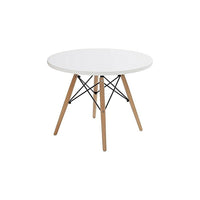 Plata Import Kids Eiffel Table, White Top (GT-086W)-Wood legs and MDF table top
