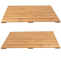 Cathay Importers Bamboo Bath Mats, 2 Pack-Ideal for use in front of the shower, bathtub, and bathroom sink