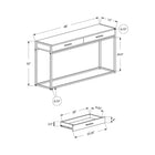 Monarch Specialties 3512 Accent Table - 48"L/Black/Black Metal Hall Console-Contemporary industrial design