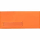 JAM Paper #10 Business Window Envelopes - 4.125" x 9.5" - Orange Recycled - 50 Pack-Colour: Orange Business Envelopes with Window
