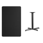 Flash Furniture 30'' x 48'' Rectangular Laminate Table Top, Black with 22'' x 30'' Table-Height Base (XUBK3048T2230)-Top Size: 30"W x 48"L