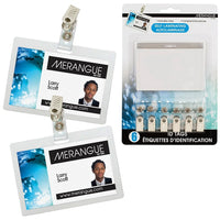 Merangue Self-Laminating Name Badge with Clips, 6 Pack-Self-Laminating Badges