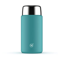Minimal Stainless Steel Insulated Food Jar - Aqua - 750ml-Wide mouth makes filling and cleaning the jar a breeze