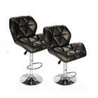Nicer Furniture Tripatch Modern PU Height Adjustable Dining Bar Stool - Black - 2 Pack-Thick padded cushion, stylish and modern