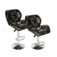 Nicer Furniture Tripatch Modern PU Height Adjustable Dining Bar Stool - Black - 2 Pack-Thick padded cushion, stylish and modern