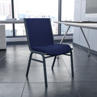 Flash Furniture HERCULES Series Heavy Duty Dot Fabric Stack Chair - Navy Blue-.625'' Thick Plywood Seat