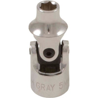 Gray Tools 10mm X 1/4" Drive, 6 Point Standard Length, Universal Joint Socket, Chrome Finish-Size: 10mm