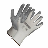 Forcefield Nitrile Foam Coated Gloves with Nylon Liner - XL- Grey/White-General purpose, nitrile on nylon glove