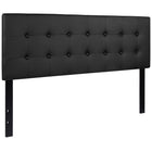 Flash Furniture Lennox Tufted Upholstered Queen Size Headboard - Black Vinyl-Panel Headboard